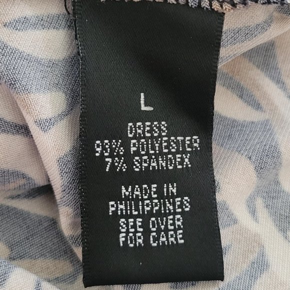 Vintage Faux Wrap Geometric Print Jersey Knit Dress Packable Travel Sz Large - Picture 8 of 11